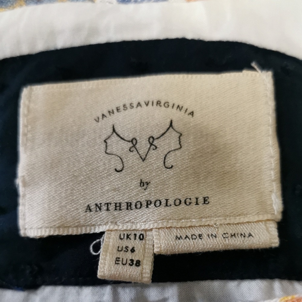 Anthropologie Vanessa Virginia Blue and Multicolor Mini Dress - Picture 3 of 7